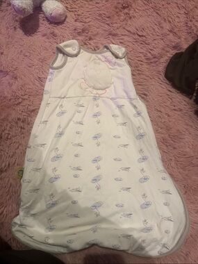 Nested Bean White Sleep Sack with Light Blue Cloud Accents